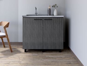 Utility Sink Cabinet Burwood, Kitchen, Smokey Oak Utility Sink Cabinet Burwood, Kitchen, Smokey Oak