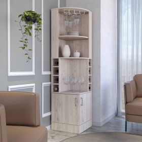 Bar Cabinet Papprika, 8 Wine Cubbies, Double Door, Light Gray Finish Bar Cabinet Papprika, 8 Wine Cubbies, Double Door, Light Gray Finish